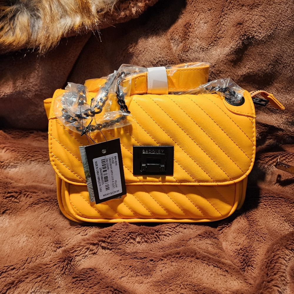 Women's Quilted Yellow Bag 123